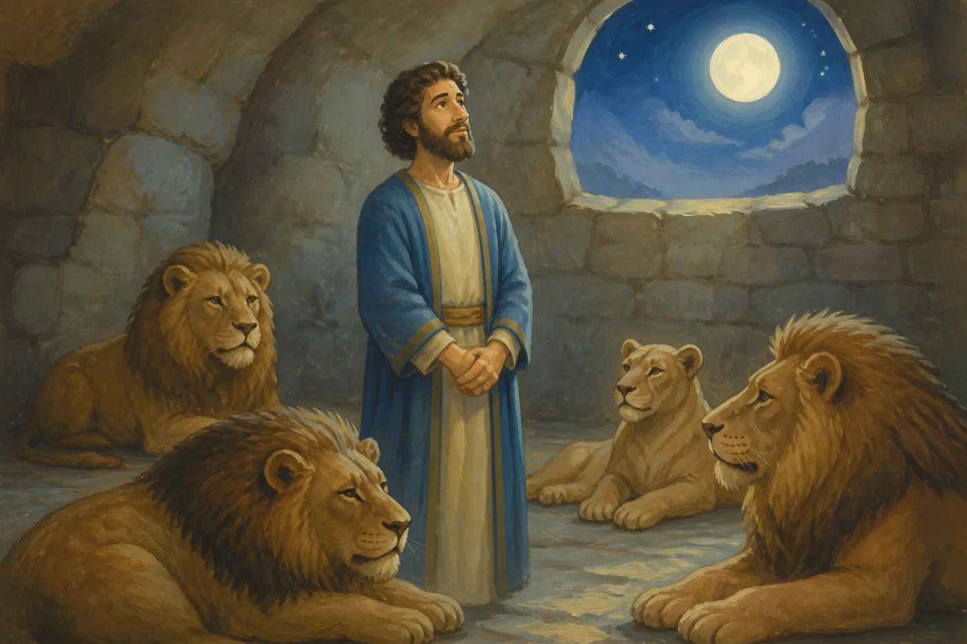 Illustration for Daniel in the Lions’ Den
