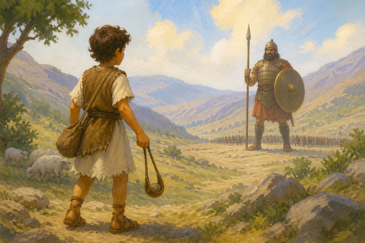 Illustration for David and Goliath