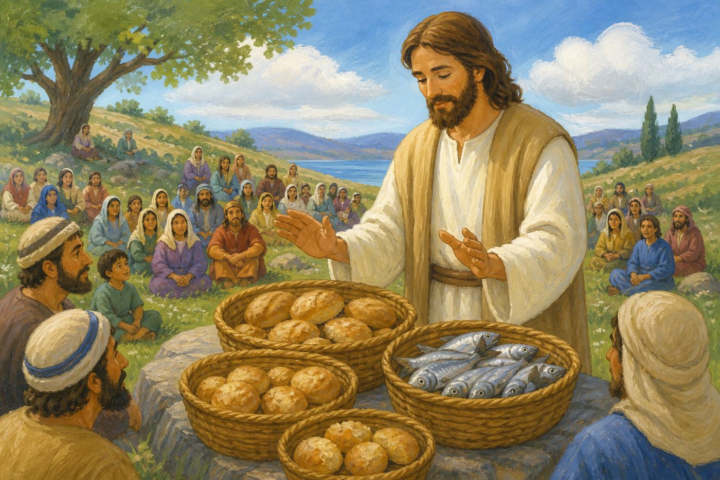 Illustration for Jesus Feeds Five Thousand