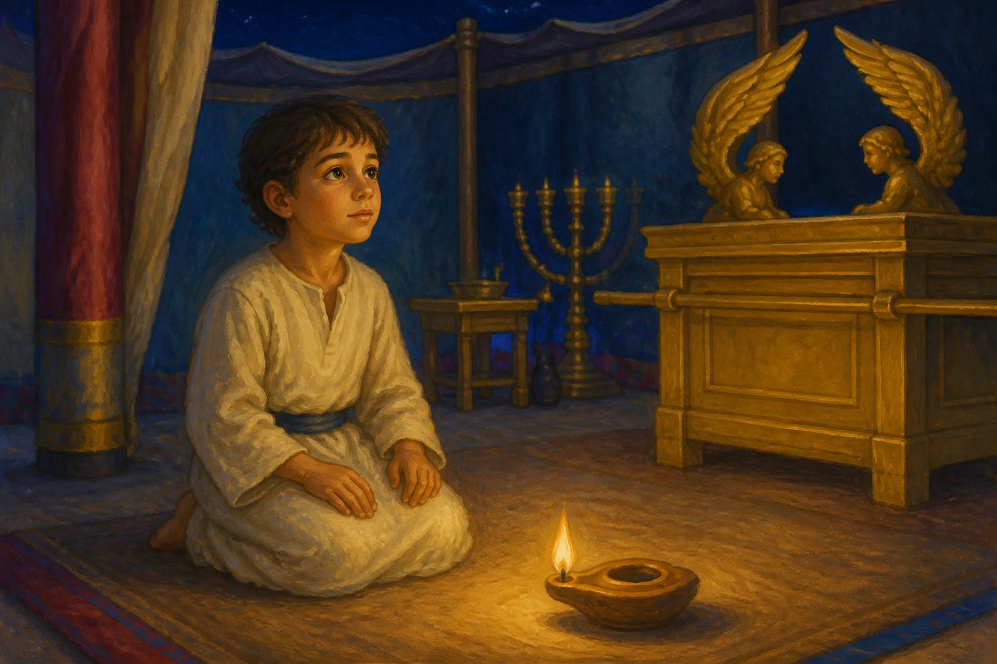 Illustration for Hannah Prays and Samuel Listens
